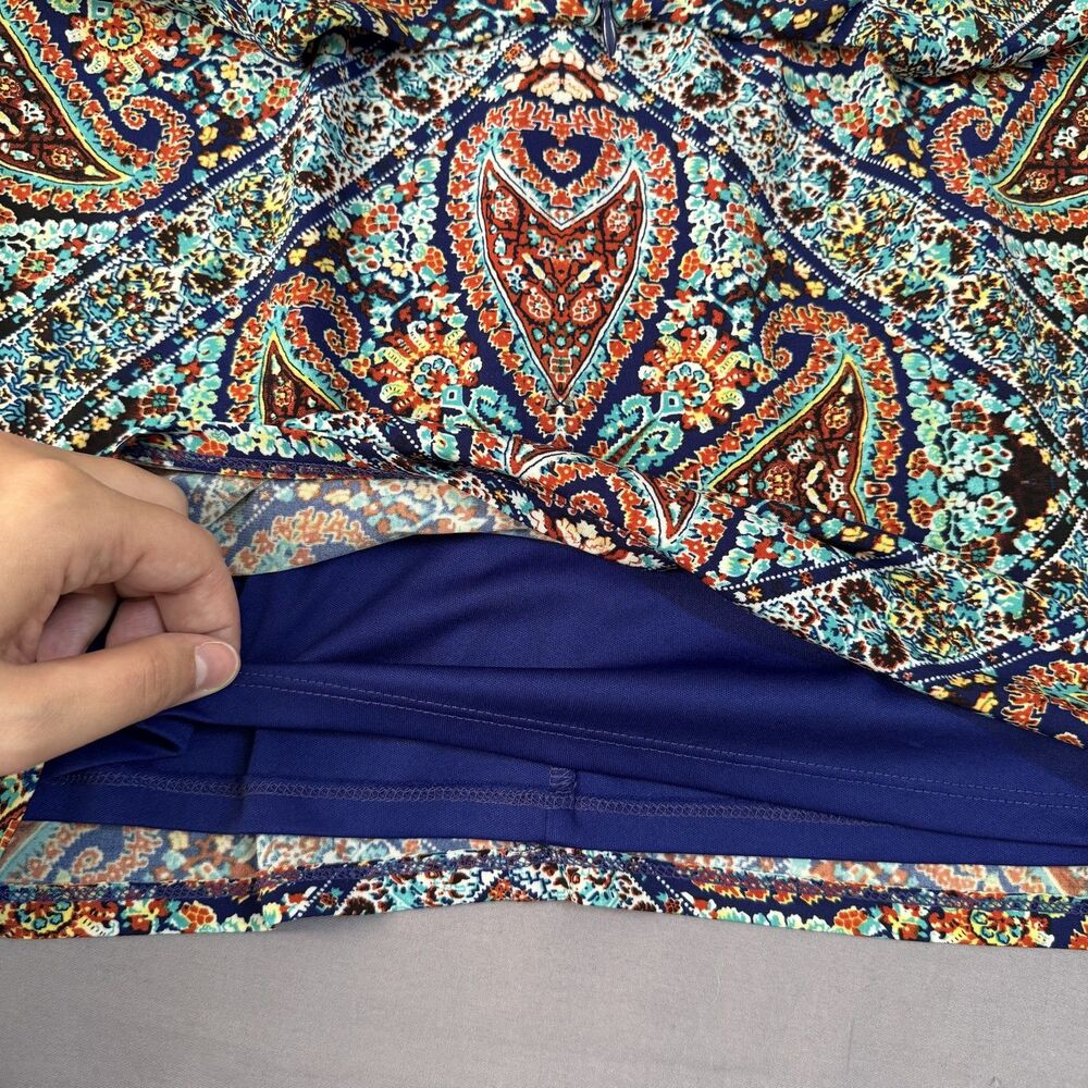 London Times Dress Womens 2 Blue Multicolor Paisley Sheath Short Sleeve Lined - Picture 9 of 9